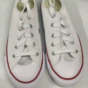 Girls All White Shoreline Converse New 4 Sale